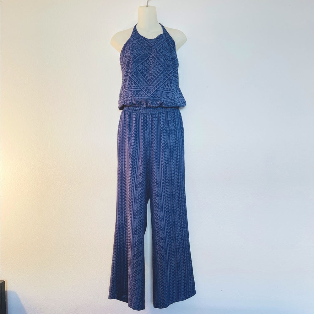 Prana Bijou Halter Neck Jumpsuit Tribal Print M
